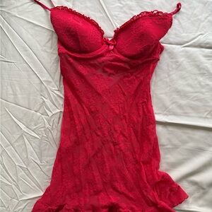 Victoria's Secret Scarlet Lace Chemise Y2K